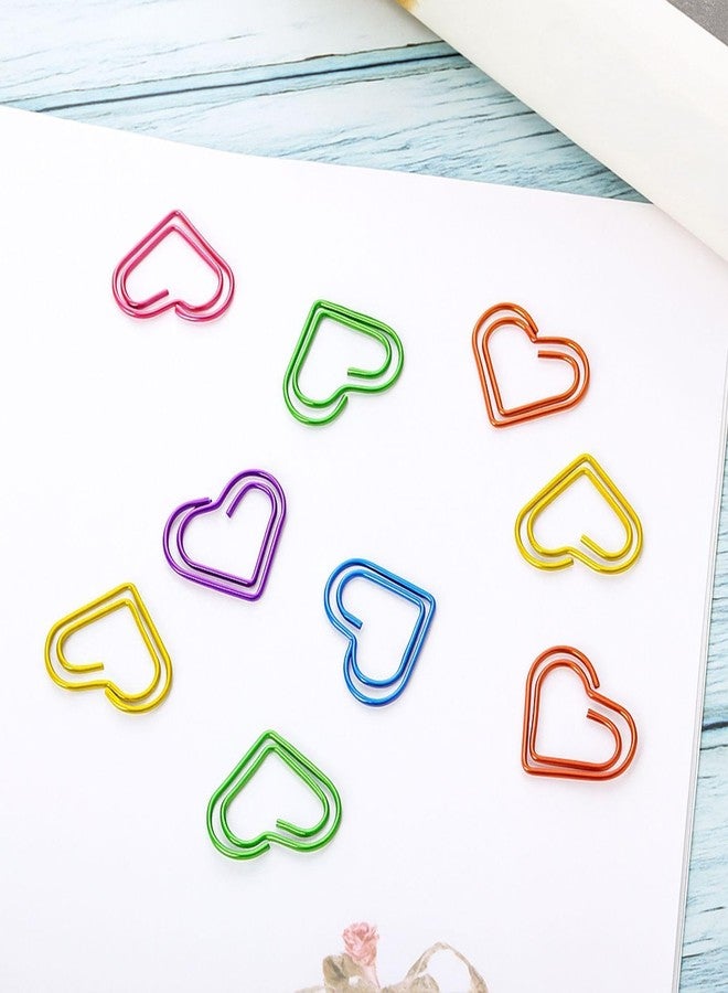 Frienda 105 Pieces Colorful Paper Clips Metal Heart Shaped Paperclips Cute Fancy Multicolor Small Love Shaped Paper Clips Bulk for Office Stationery, School Supplies, Document Note Sorting, Wedding Decoration - Image 5